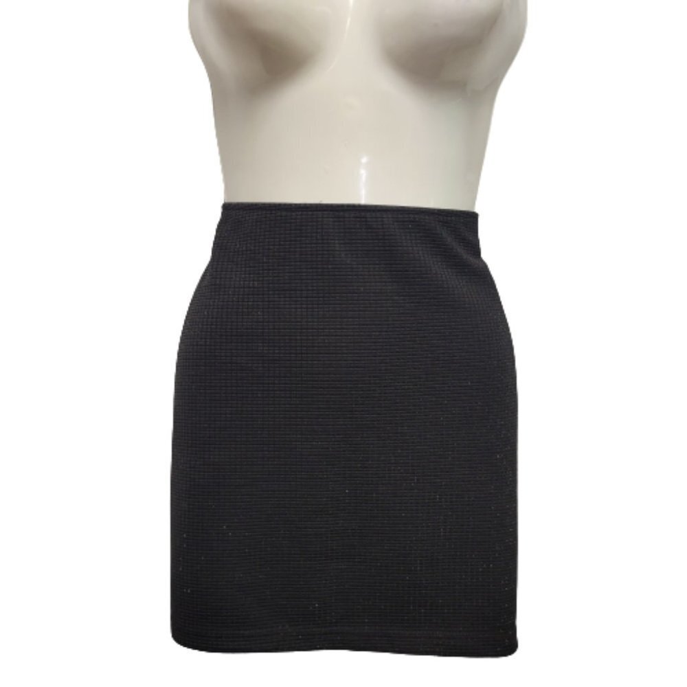 Black Glitter Mini Skirt